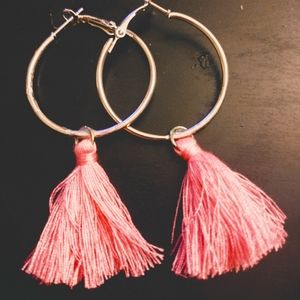 The Queenz Tassel Hoop and Various size Earrings various color tassels
